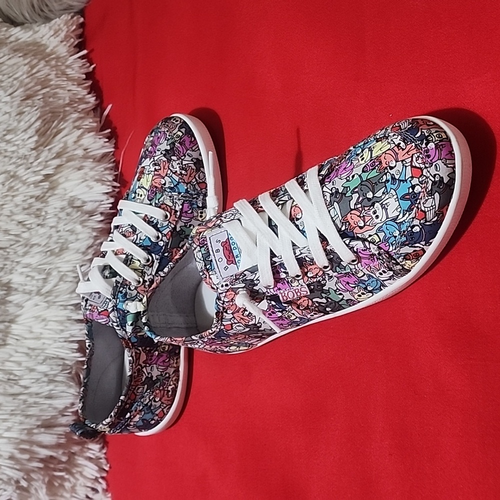 Skechers Women's, BOBS B Cute - Friends Fur-Ever Sneaker - Picture 2 of 10